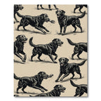 Classic Black Labrador Retriever Illustration Rug