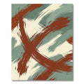 Abstract Russet and Sage Brushstrokes Rug