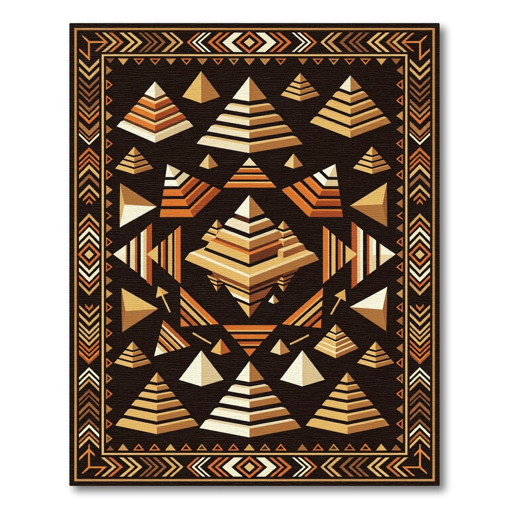 Golden Pyramid Collection Geometric Rug