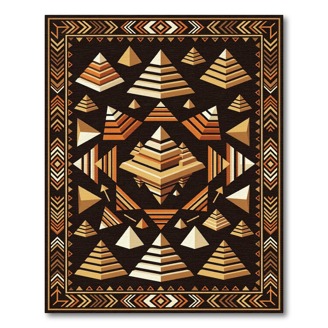 Golden Pyramid Collection Geometric Rug