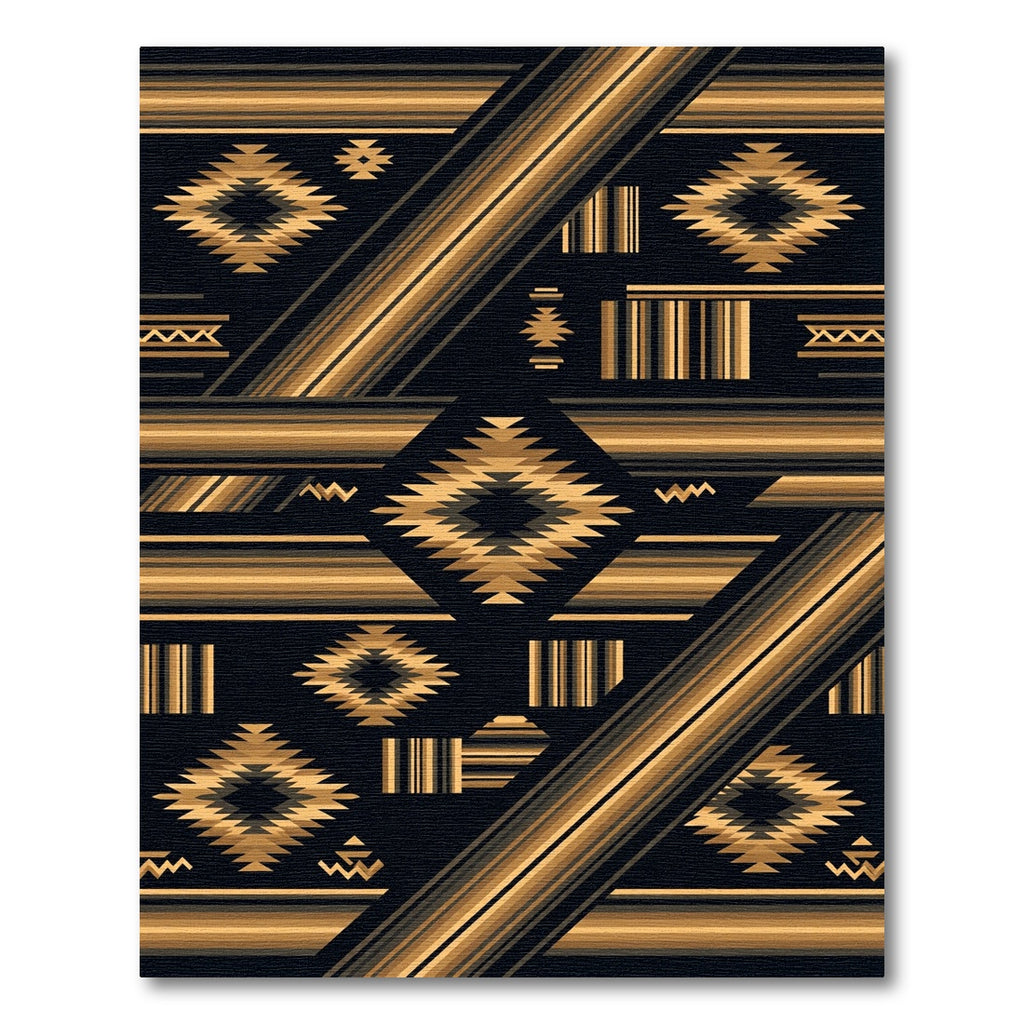 Golden Diamond Tribal Stripe Rug