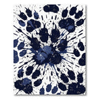Ink Splatter Midnight Navy Paw Abstract Rug
