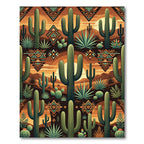Desert Sunset Saguaro Cactus Wedge Rug