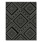 Black and Gray Geometric Diamond Rug