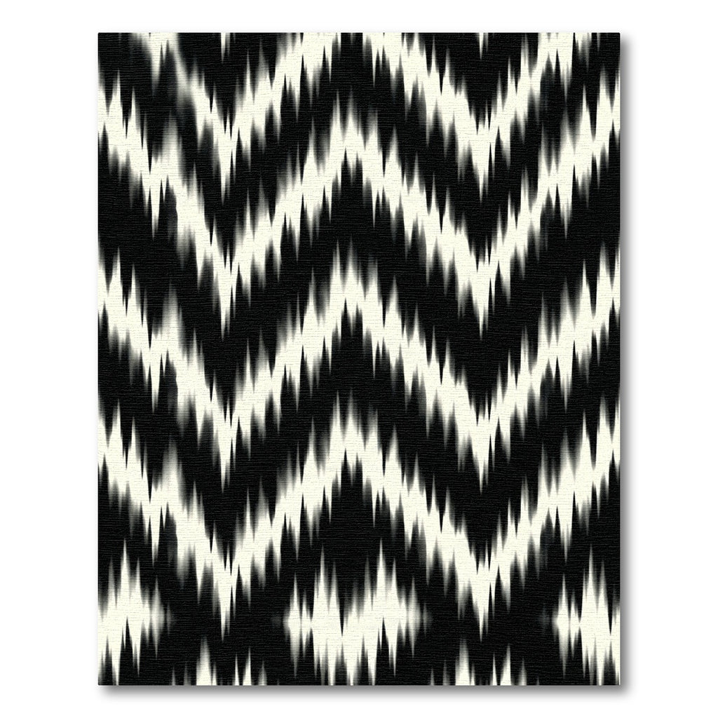 Black and Ivory Chevron Zigzag Rug