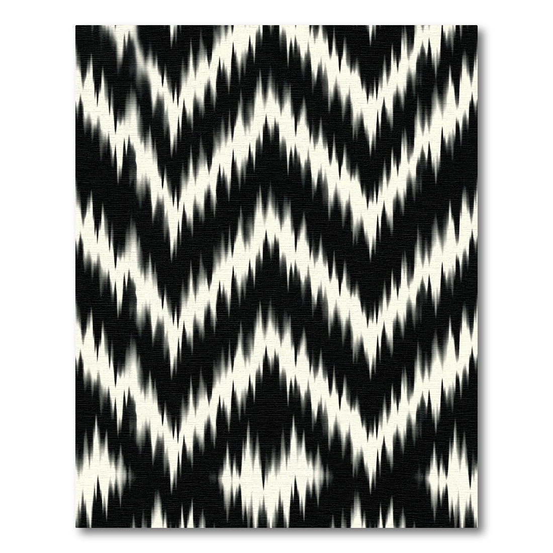 Black and Ivory Chevron Zigzag Rug