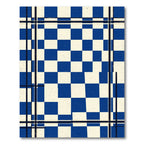 Bold Blue Cream Plaid Checkerboard Rug
