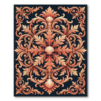 Ornate Copper Shell Acanthus Swirl Rug