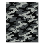 Modern Graphite And Slate Camouflage Rug