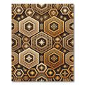 Golden Hexagon Geometric Earthy Mosaic Rug