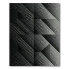 Modern Monochrome Carbon Fiber Geometric Rug