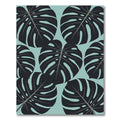 Lush Tropical Monstera Leaf Sage Blue Rug