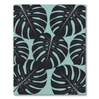 Lush Tropical Monstera Leaf Sage Blue Rug