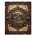Rustic Bronze Mountain Cabin Medallion Rug