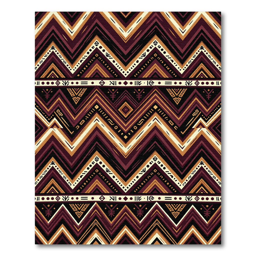 Earthy Geometric Zigzag Sunset Chevron Rug