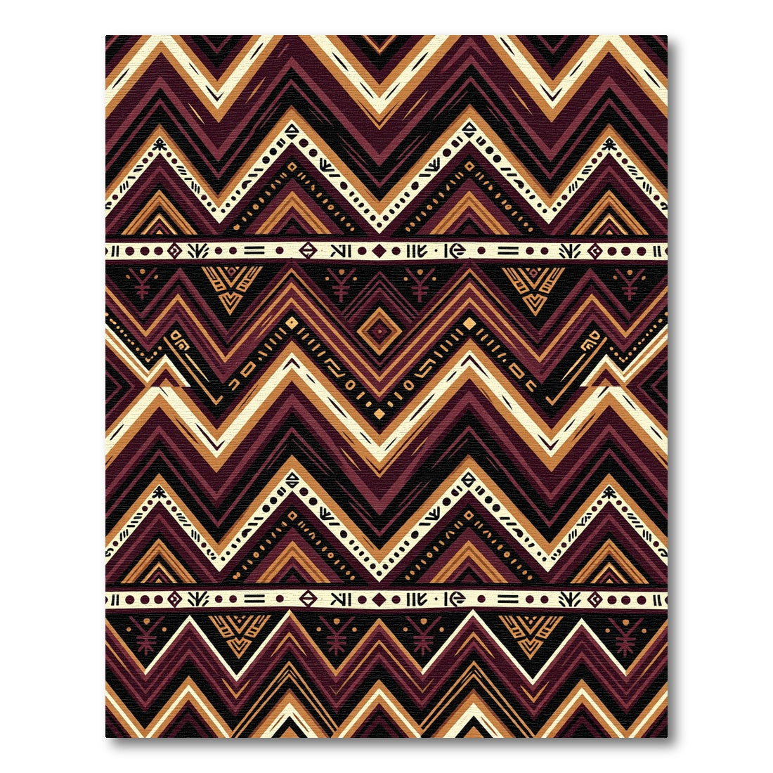 Earthy Geometric Zigzag Sunset Chevron Rug