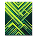 Neon Lime Abstract Geometric Angular Lines Rug