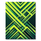 Neon Lime Abstract Geometric Angular Lines Rug