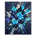 Vibrant Blue Splatter Explosion Abstraction Rug