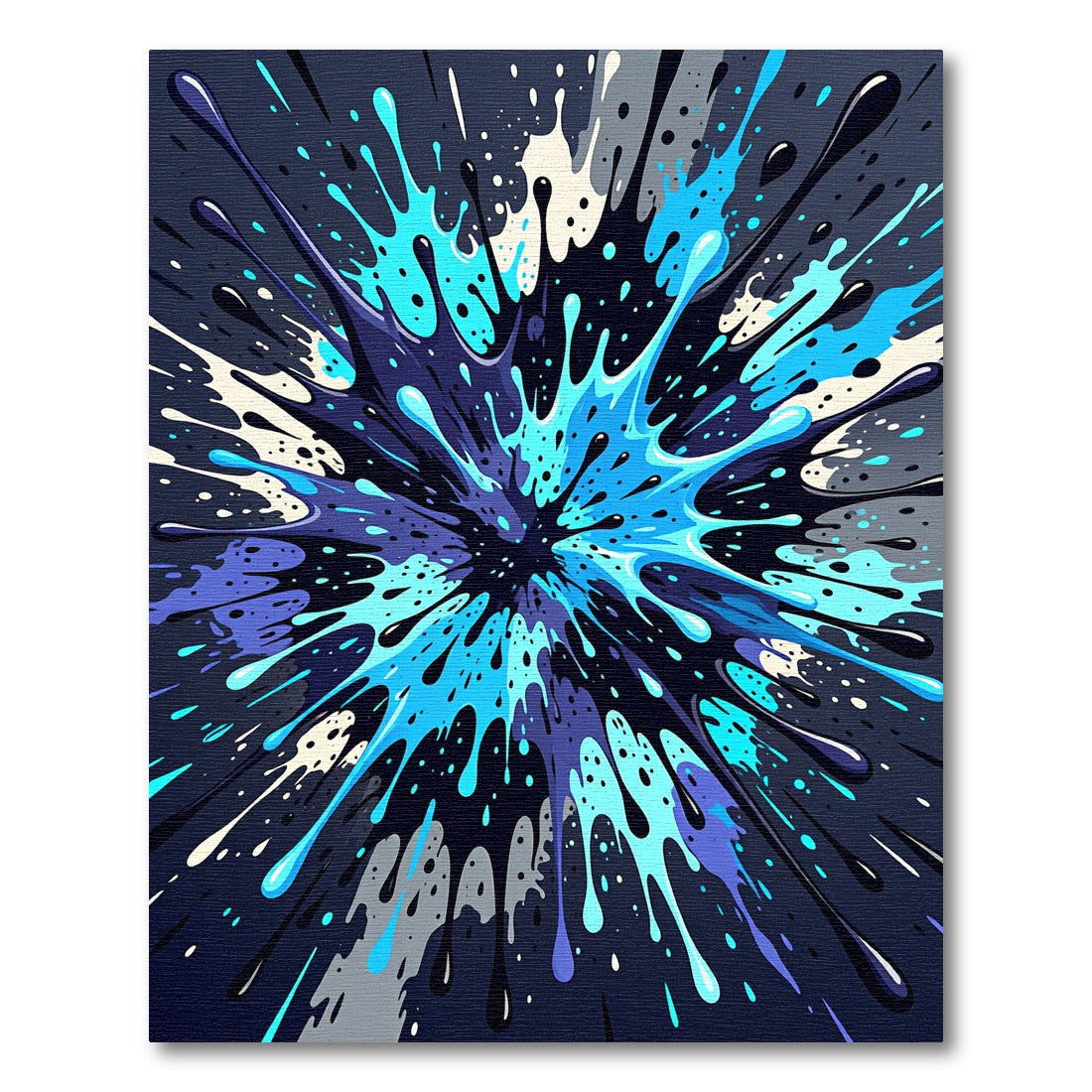 Vibrant Blue Splatter Explosion Abstraction Rug
