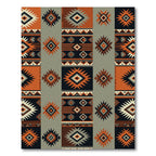 Rustic Terracotta Geometric Southwestern Diamond Rug