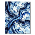 Deep Blue Watercolor Swirls Rug