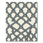 Cream Gray Gothic Arch Lattice Rug