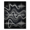 Dynamic White Waveform Audio Spectrum Rug