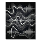 Dynamic White Waveform Audio Spectrum Rug