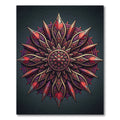 Ornate Crimson Golden Lotus Mandala Rug