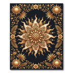 Golden Sun Floral Medallion Rug