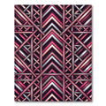 Art Deco Pink and Silver Chevron Rug