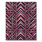 Art Deco Pink and Silver Chevron Rug