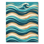Oceanic Wave Abstract Lines Rug