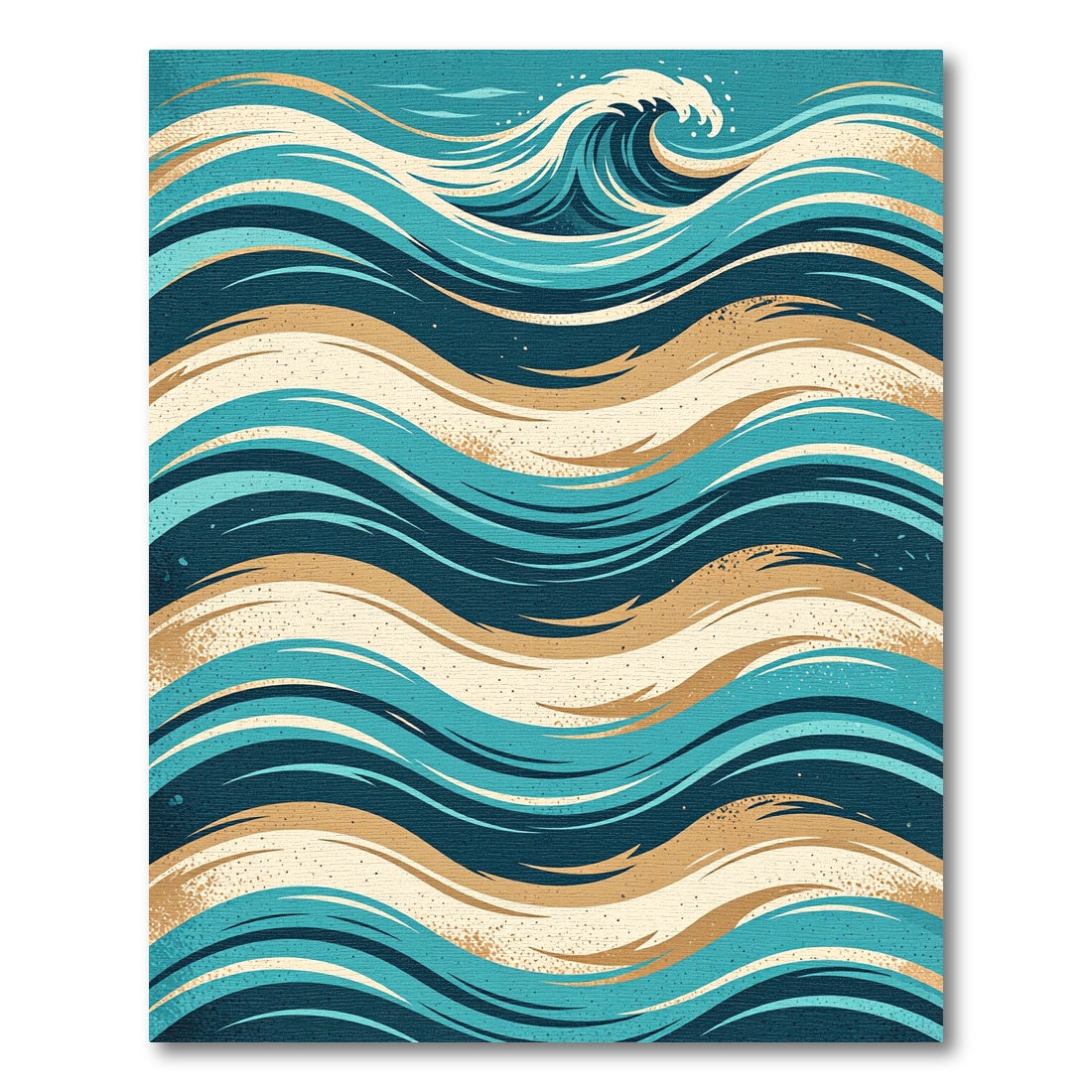 Oceanic Wave Abstract Lines Rug