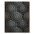 Metallic Hexagon Floral Art Deco Wallpaper Rug
