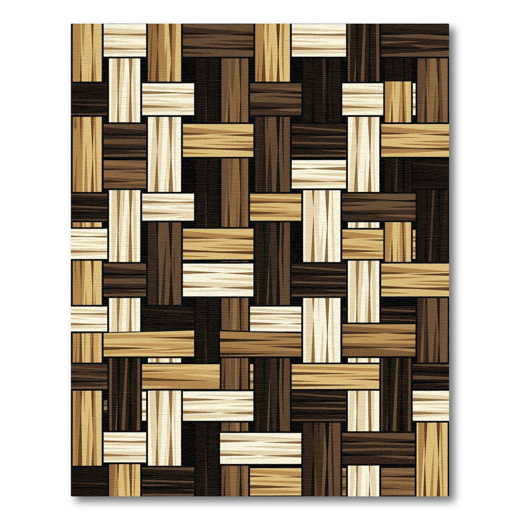 Woven Wood Grain Earth Tones Rug