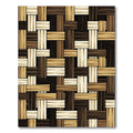 Woven Wood Grain Earth Tones Rug