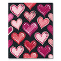 Pink Red Hearts Sketched All Over Rug