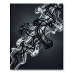 Black White Smoke Swirls Abstract Rug