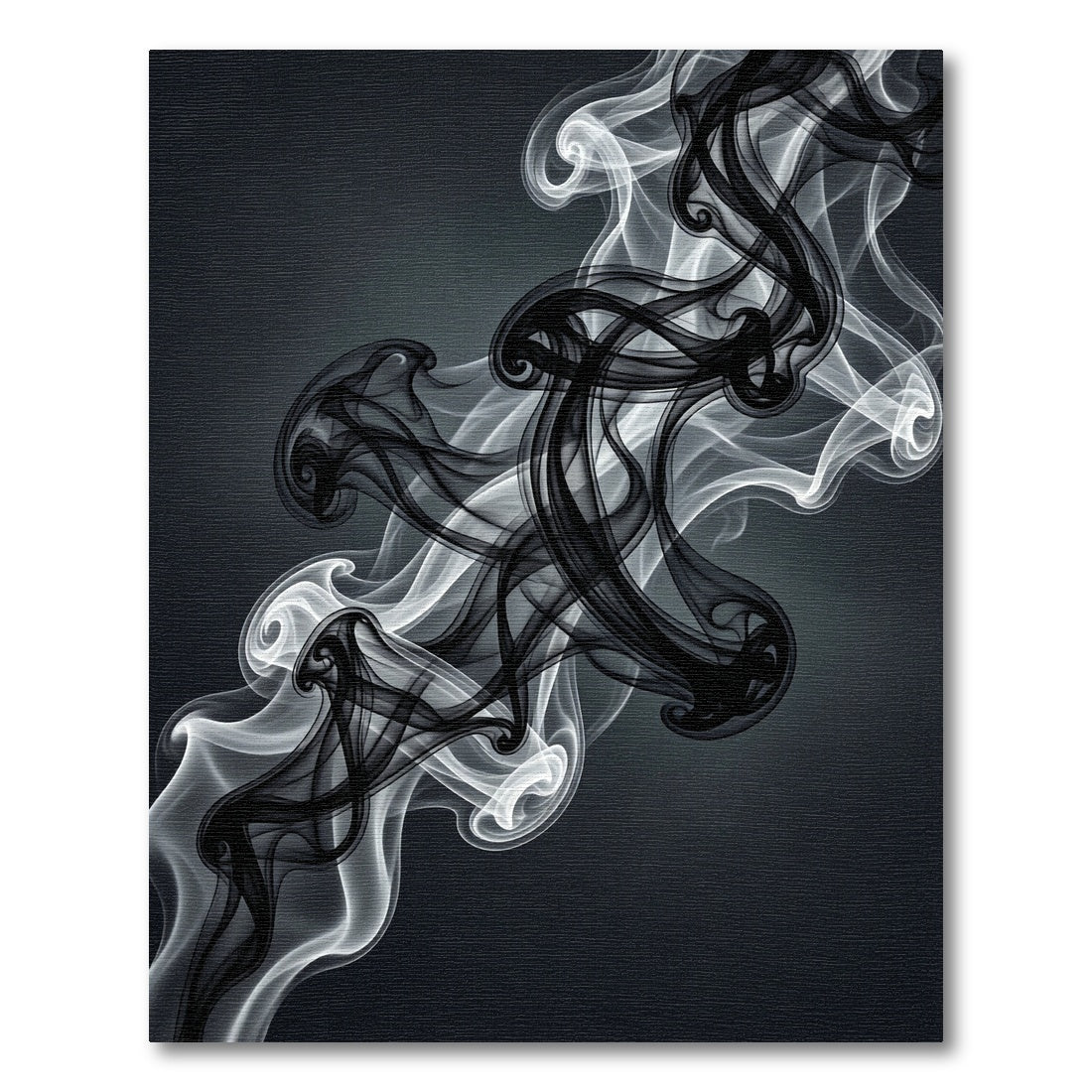 Black White Smoke Swirls Abstract Rug
