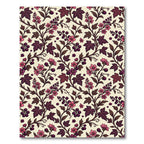 Dark Plum Floral Berry Botanical Tapestry Rug