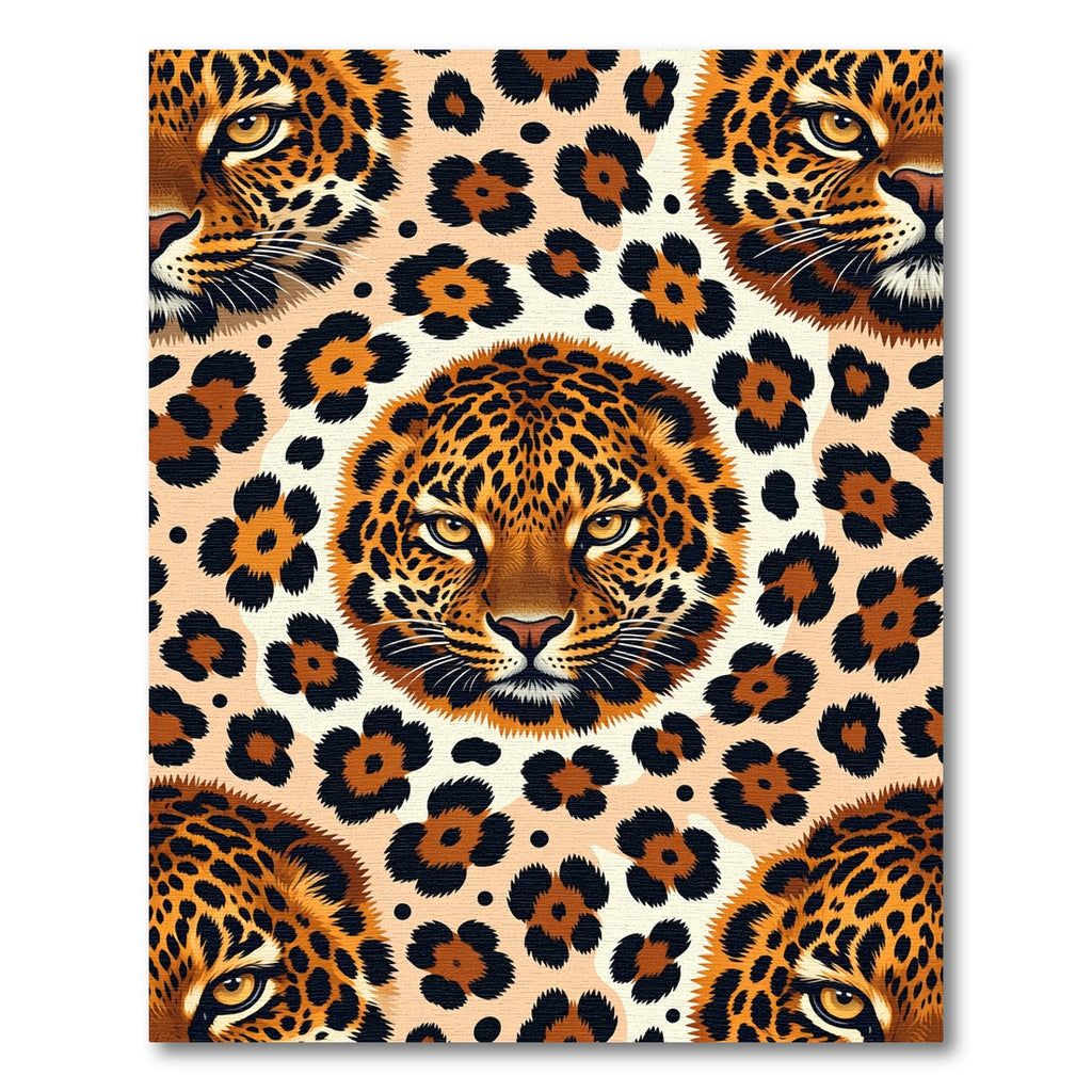 Exotic Golden Leopard Face Ochre Texture Rug