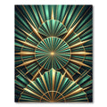 Emerald Gold Art Deco Sunburst Rug