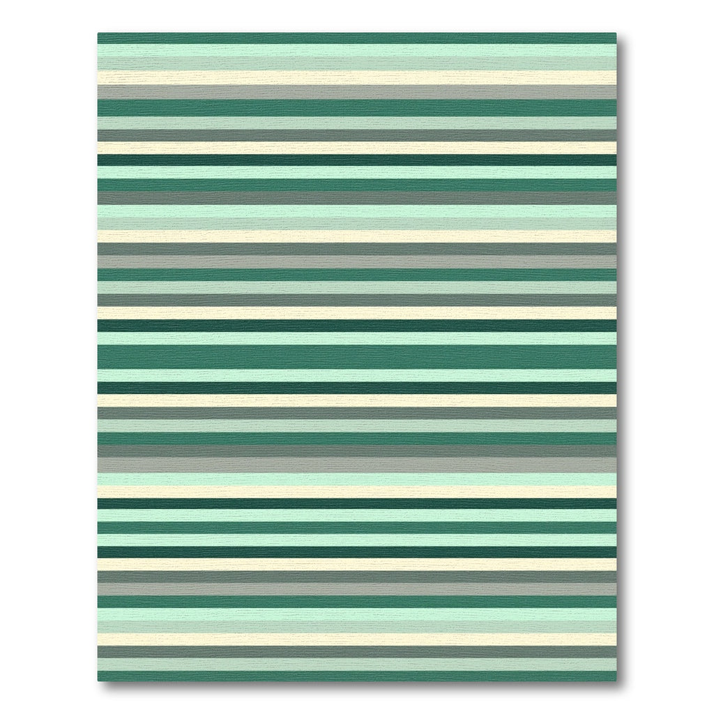 Contemporary Sage Forest Green Striped Rug