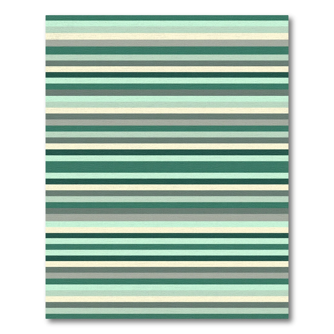 Contemporary Sage Forest Green Striped Rug