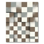 Neutral Toned Checked Composition Rug