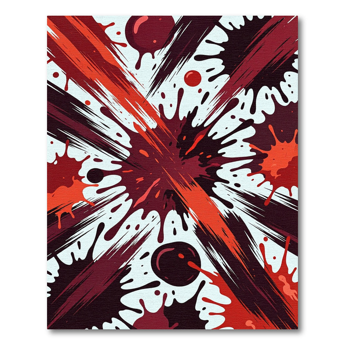 Crimson Red Splatter Burst Rug