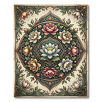 Elegant Floral Medallion Lotus Blossom Rug