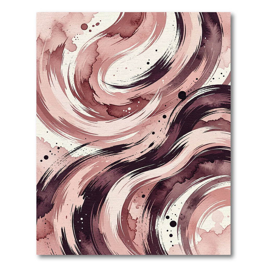 Faded Rose Watercolor Swirls Rug